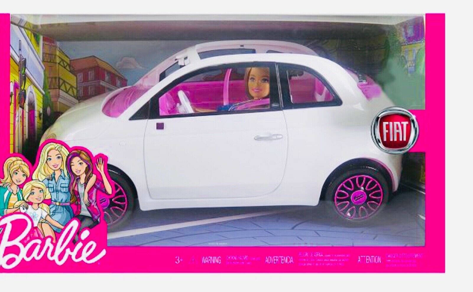 New Barbie Fiat Car With Barbie Doll Included Free Priority Nsured Shipping
