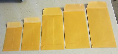 25 Small Kraft Coin Change Envelopes With Gummed Flap Seed Jewelry Stamps Parts