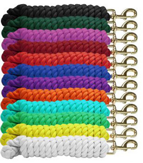 Showman Cotton Lead Rope Braided 3/4" X 10' With Brass Snap