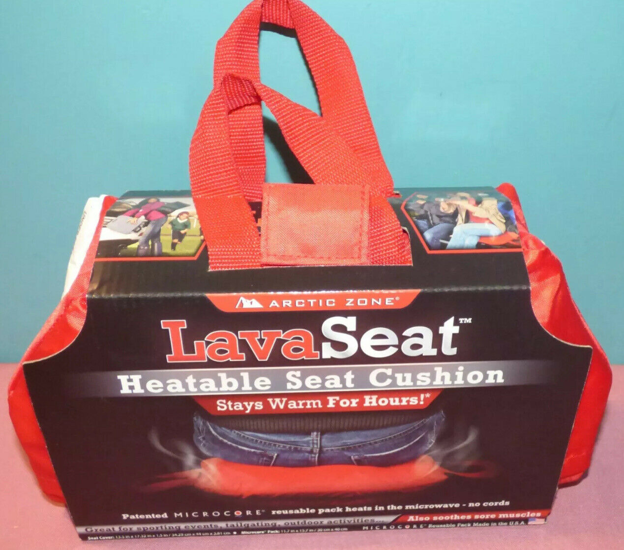 New Arctic Zone Lava Seat Heatable Seat Cushion "stays Warm Up To 6 Hours" Red