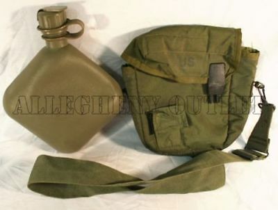 Us Military 2qt Collapsible Canteen + 2 Quart Od Cover Carrier & Strap Usgi Gc