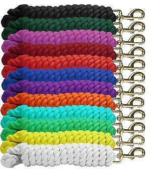 Showman 10' X 3/4" Braided Cotton Lead Rope W/ Brass Snap